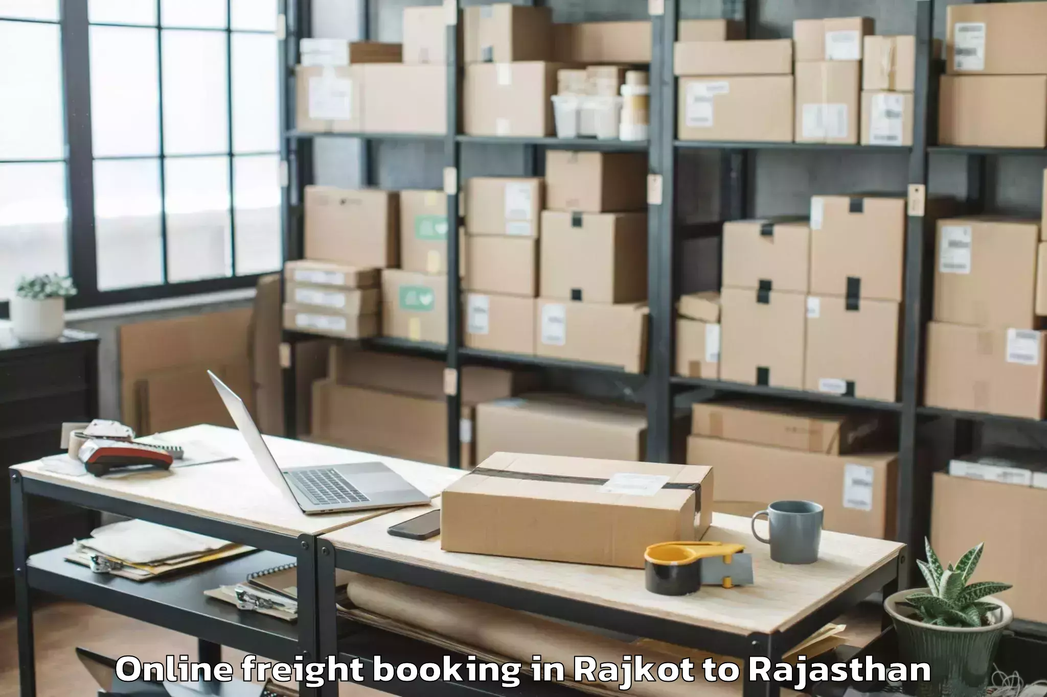 Trusted Rajkot to Ramganj Mandi Online Freight Booking